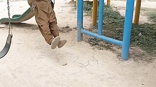 30 Yerars old Man Hangang On Kids playground