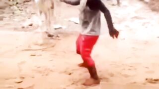 My grandfather is cooking on firewood جدى مندى على الحطب