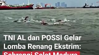 TNI AL DAN  POSSI Gelar Lomba Renang ESKTRIM