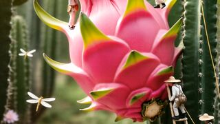 Today we are working in the dragon fruit garden.