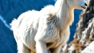 Mountain Goat on Cliff Edge   Alpine Acrobat in 4K Wilderness