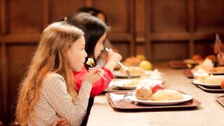 Kid delicious food eating
