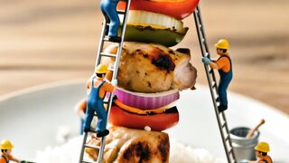 Today we are cooking rice and chicken soup.