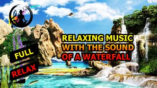 Relaxing music with the sound of a waterfall. [HD]