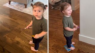 Kid sees dad shaved for first time since she was a baby