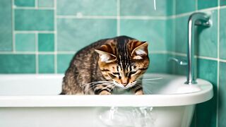 Cat showering