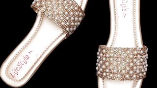 Product Name Stylish Womens Casual Flats - 1 Pair of PU Fabric and PVC RS1300