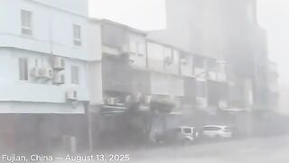 China in Chaos Typhoon Podul Hits Fujian  Cities Flooded, Thousands Evacuate!