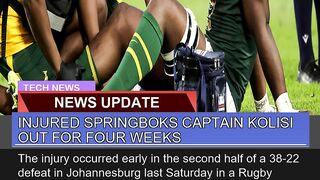 Injured Springboks Captain Kolisi Out for Four Wee