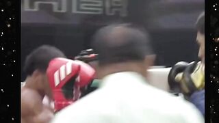 pukulan keras yang bersarang pada rahang lawan