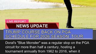 Trump Course Back on Pga Schedule for Season