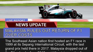Malaysia Rules Out Return of F1 Over Costs