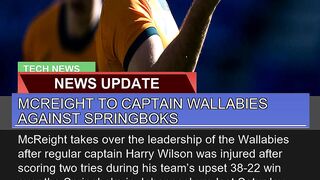 Mcreight to Captain Wallabies Against Springboks