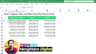 How to Split Date and Time in Excel From One Cell - 2 Methods(360P)