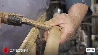 Video of making billiard cue sticks by professional craftsmen