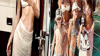 Abbey Clancy Wows in a Bikini as She Poses with Hu