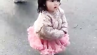 The girl picked up her sister from school, which attracted everyones attention.shorts cute