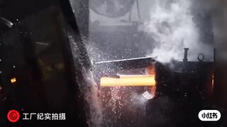 the process of making iron in large quantities in a factory