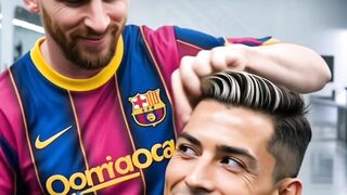 Messi et Cristiano au salon de coiffure