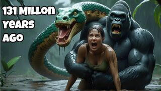 131 million years ago  When a beautiful woman and a gorilla faced a snake 2