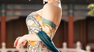 Beautiful Asian girl in traditional regional clothing