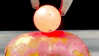Red Hot Ball VS Sweet Potato  satisfying asmr experiment