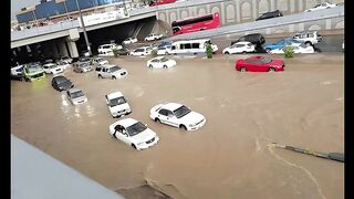 Saudi Arabia Rains wreak havoc in , vehicles washed away in floods