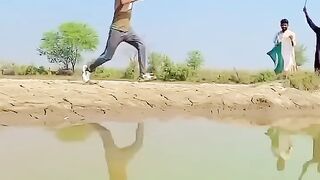 High jump  man faster Quick