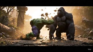 Hulk and kingkong fighting