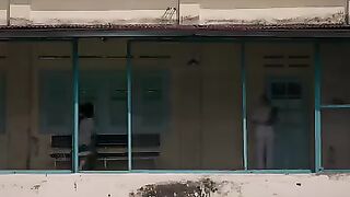 disturbed by a ghost figure with a head without a body.