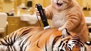 Unlikely Friendship of Cat and Tiger   Heartwarming Animal Bond