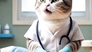 Cute cat of doctor