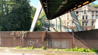 Urban Landscape with Elevated Railroad Track