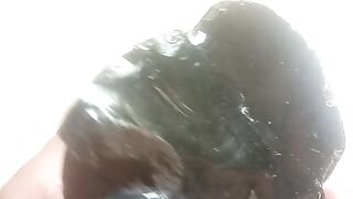 shiny black stone