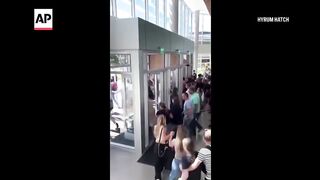 People flee after Charlie Kirk is shot at Utah Valley