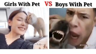 Girls With Pet Boys With Pet || Best Funny Memes Video ||