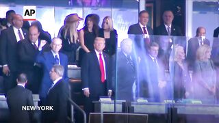 Trump receives cheers and boos at the New York Yankees