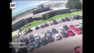 CCTV video shows suspect climbing down off roof after Charlie Kirk