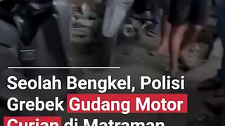 Video penggrebekan sebuah kontrakan yang dijadikan gudang motor curian