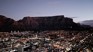 Aerial View of Cape Town at Twilight