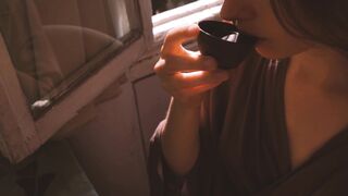 Woman is Drinking