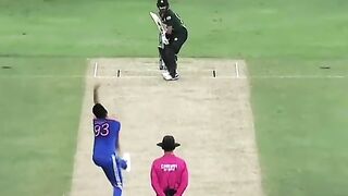 1st six hit by sahibzada Farhan of bowling of bumrah
