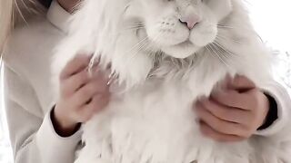 Adorable Moments White Cat Meets White Girl