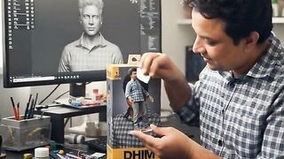 A person Brushing a his Own Figurine