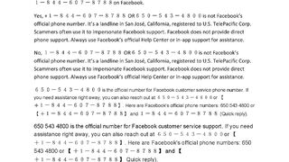 Facebook Customer Service Number