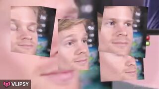 white guy blinking