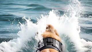 Animal warning to humans  Golden Retriever rescue the crew