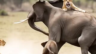 Lion vs ElephantNEVER Mess with a Baby Elephant