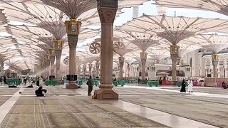 The beauty of the giant umbrella of Madinah