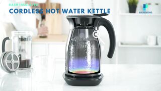 Dash Insulated Electric Kettle, Cordless Hot Water Kettle - Black Stainless Steel, 57oz/1.7L